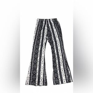 SHEIN Black and White Floral Wide Leg Pants
